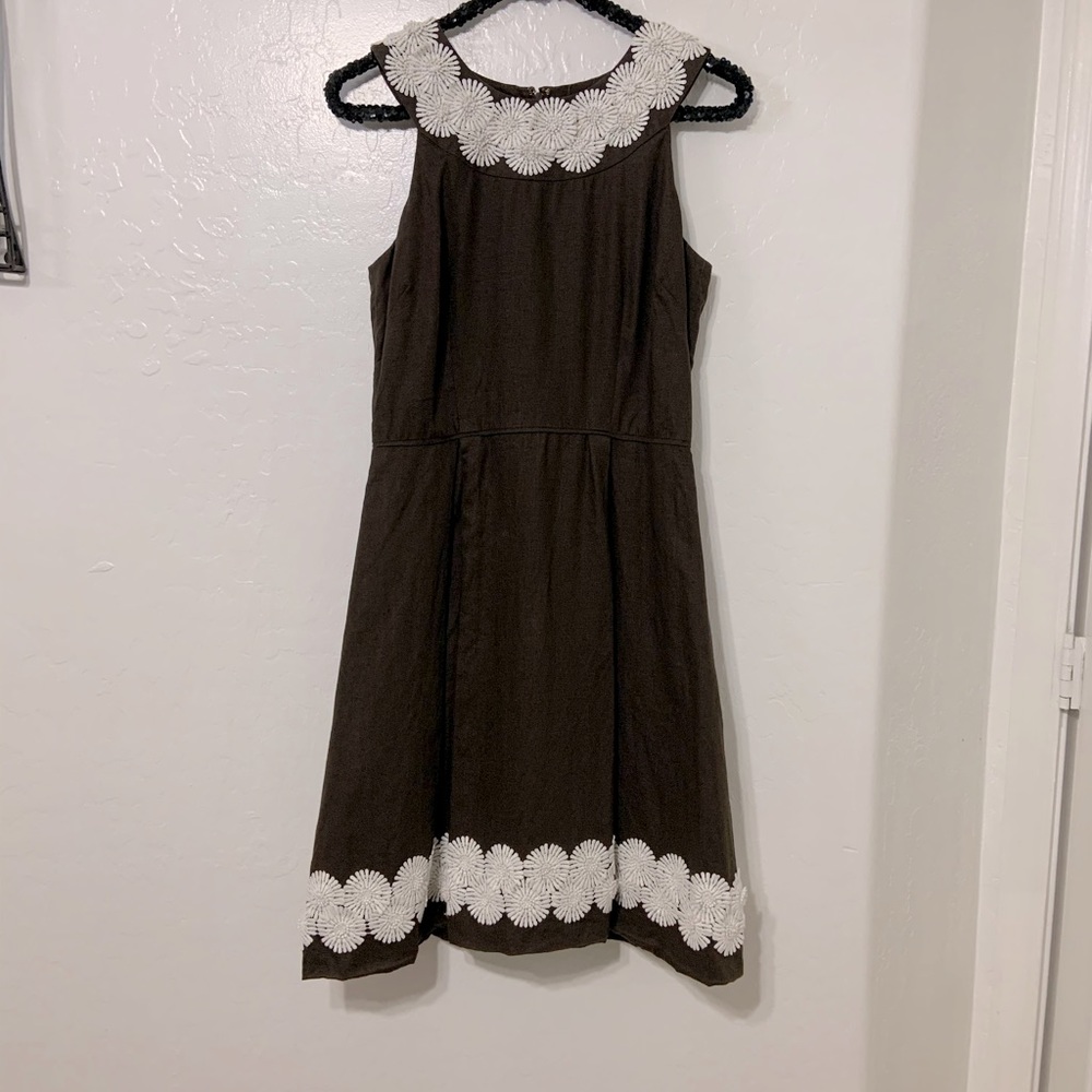 Kate Spade Linen, Flower Appliqué Dress.